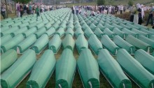 The mass funeral of 775 Muslims victims of the Srebrenica massacre in 2010