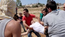 Sabaa ‘Obeid being evacuated after he was shot by an Israeli sniper, al-Nabi Saleh May 12, 2017