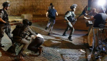 Israeli Border Police confront Palestinian residents of East Jerusalem on Thursday night, July 20.