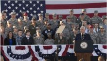 United States Vice President Michael Pence with American military personnel