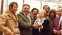The late Attorney Felicia Langer with Syrian residents of the occupied Golan Heights during a general strike against its occupation in 1982