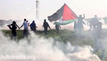 Palestinian demonstrators along the Gaza border with Israel, last Friday, February 8, 2019