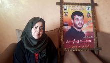 Nisrin Jaber, 43, is a preschool teacher. She is unmarried and lives in Gaza City. Her brother, Muhammad Jaber, 38, was arrested in 2003 and sentenced to 18 years in prison, which he is serving in Eshel Prison in Beersheba, Israel. Since family visits were reinstated in 2012, Jaber has seen her brother only twice.
