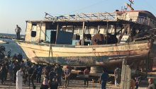 The boat of the Gaza fisherman Abdel Ma'ati Habil, which was seized by the Israeli navy in September 2016 and returned to the Strip on July 1, 2019