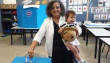 Hadash MK Aida Touma-Sliman voting in the September 17 elections