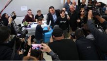 MK Ayman Odeh voting at his neighborhood polling station in Haifa, Monday, March 2, 2020