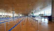 The departures terminal at Ben-Gurion Airport, earlier this month