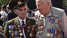 Former World War II Red Army officers at a Holocaust Remembrance Day at Yad Vashem