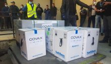 A shipment of COVID-19 vaccines from the World Health Organization's COVAX program in Ramallah